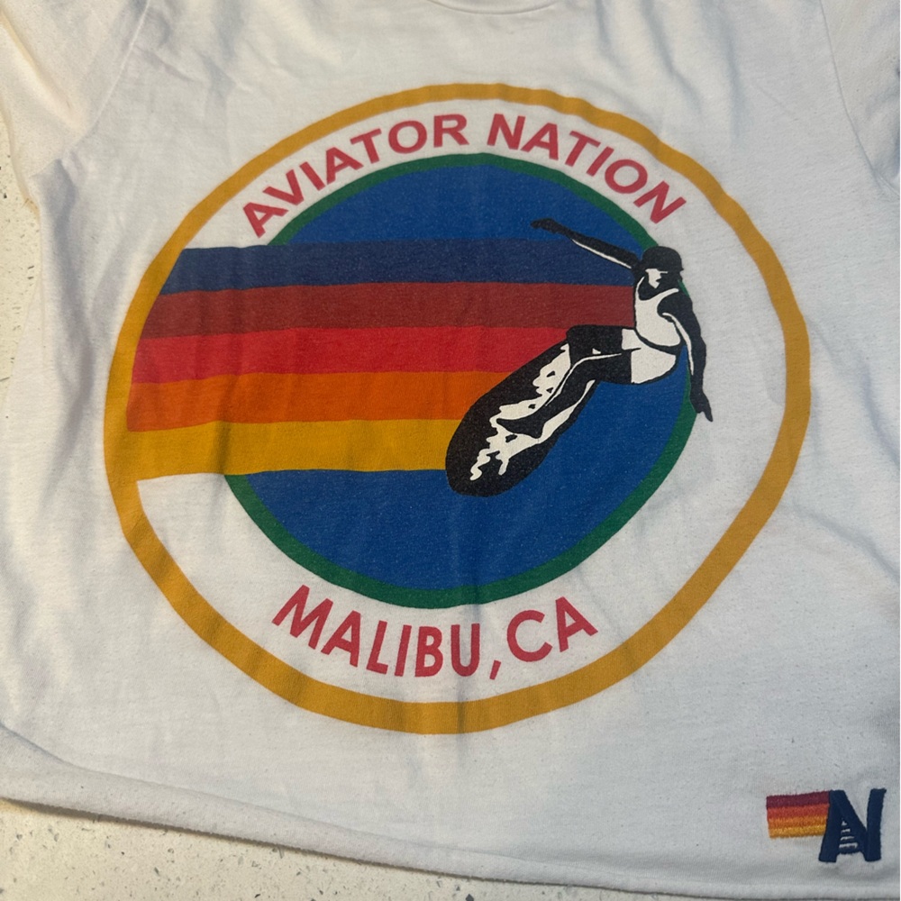 Aviator Nation - SIGNATURE BOYFRIEND TEE - WHITE - Picture 10 of 14